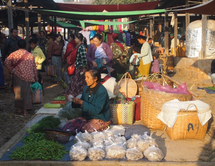the bustling market